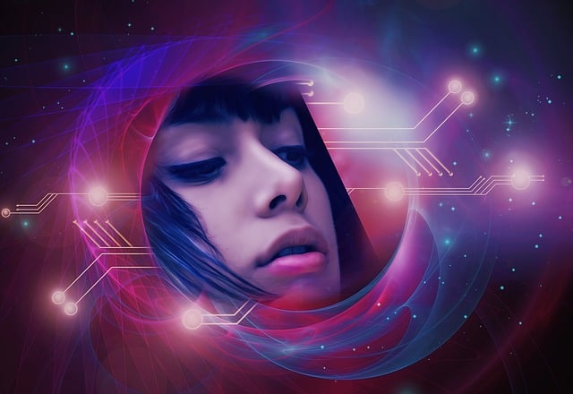Free fantasy dark fractal lights illustration