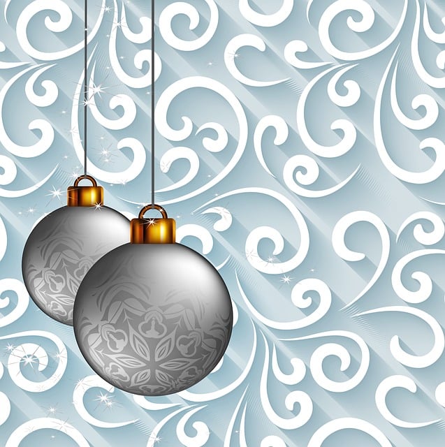 Free christmas background baubles paper lace illustration