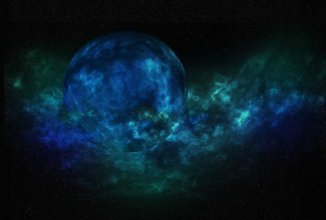 Free blue planet galaxy illustration