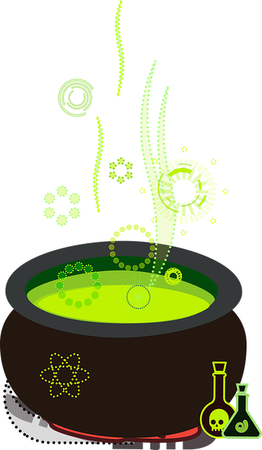 Free graphic cauldron witch vector