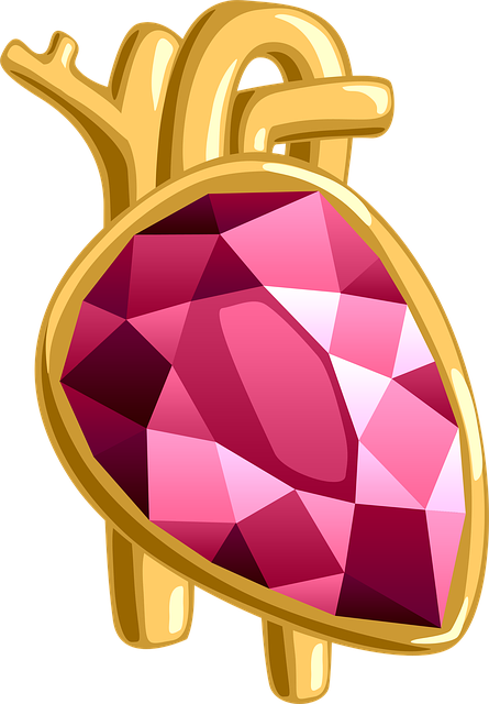 Free jewel golden a heart illustration