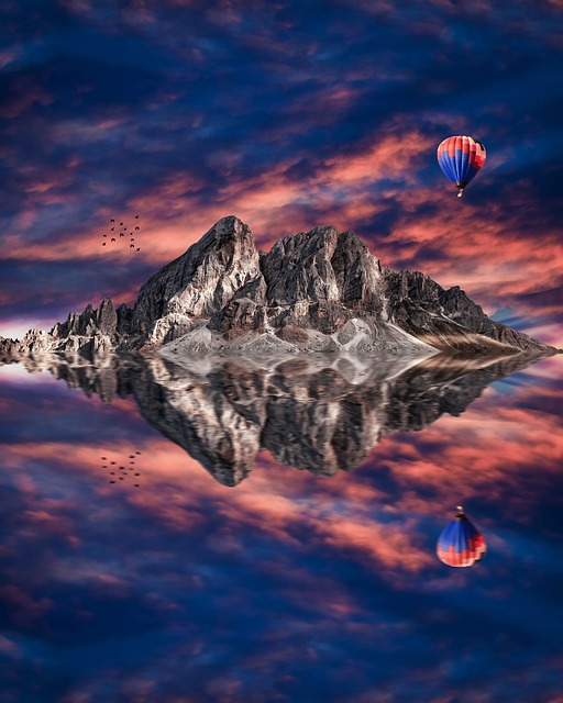 Berg, Sonnenuntergang, Reflexion, Natur