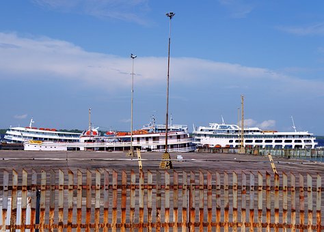 Porto, Barcos, Céu, Azul, Barco, Rio