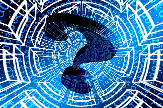 Free blockchain question mark expansion illustration