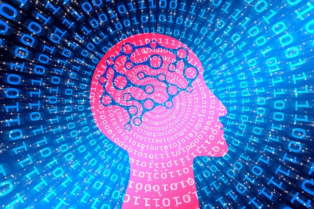Free evolution artificial intelligence head illustration