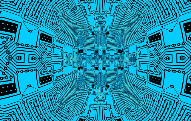 Free technology circuit board trace illustration