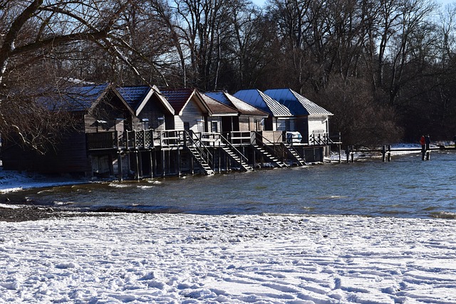Inverno, Casa De Barcos, Neve, Invernal