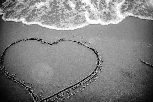 Coração, Areia, Praia, Amor, Romance