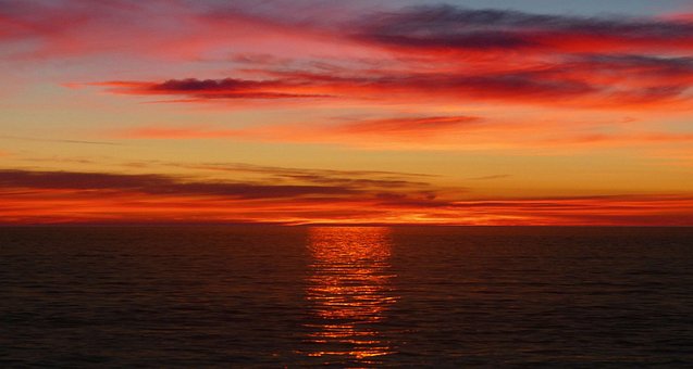 Apus De Soare, Mare, Peisaj, Cer