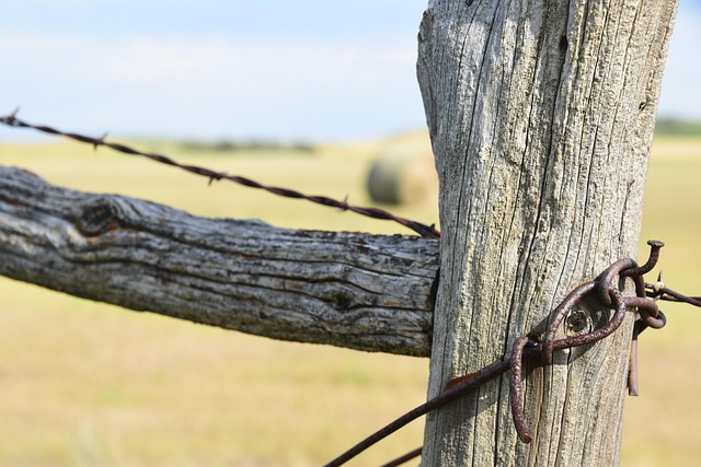 Zaun, Post, Landschaft, Holz, Feld, Alt