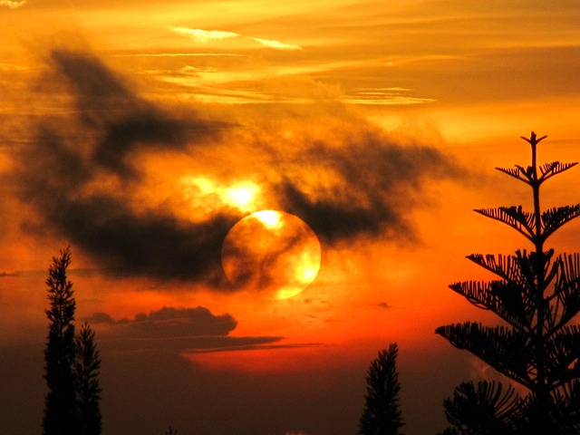 Mysterieus, Zonsondergang, Bewolkt