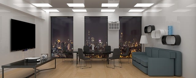 Free interior night city illustration