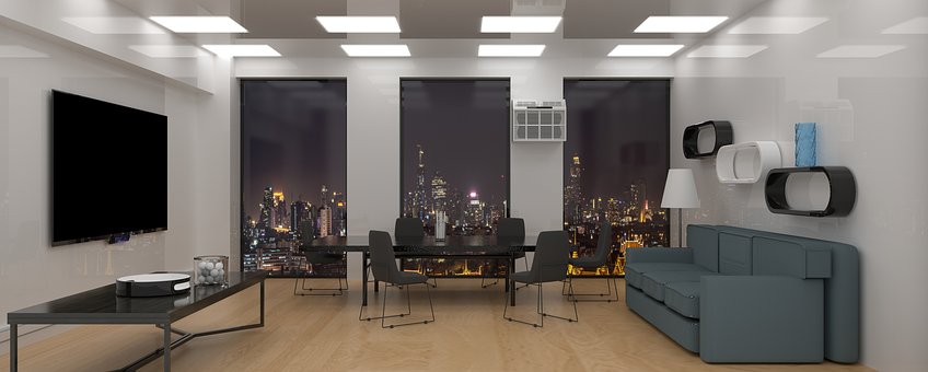 Innere, Nacht, Stadt, Licht, Zimmer