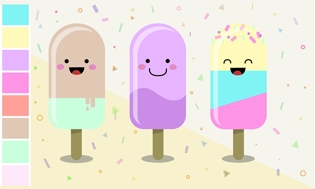 Free ice cream summer nature illustration
