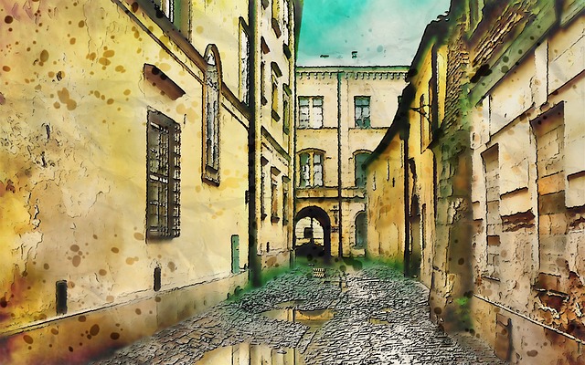 Free back alley city illustration