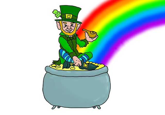 Free leprechaun rainbow elf illustration