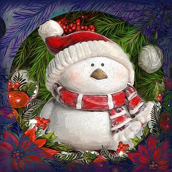 Schneemann, Illustration, Weihnachten