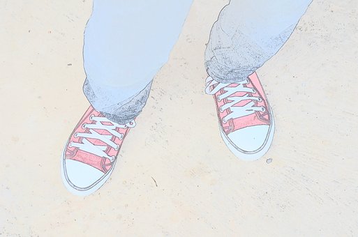 Sneakers, Fod, Sko, Fødder, Kvinde, Mode