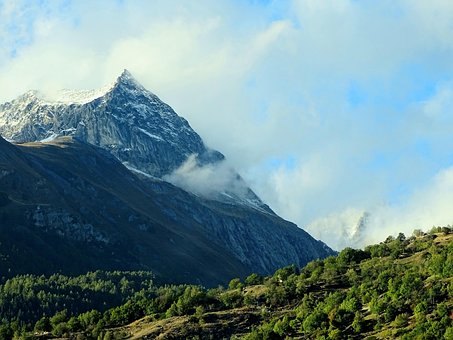 Munte, Alpi, Nori, Valais, Peisaj