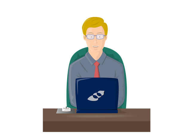 Free typing man work illustration