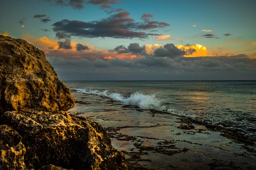 Rocky Coast, Beach, Sky, Clouds
