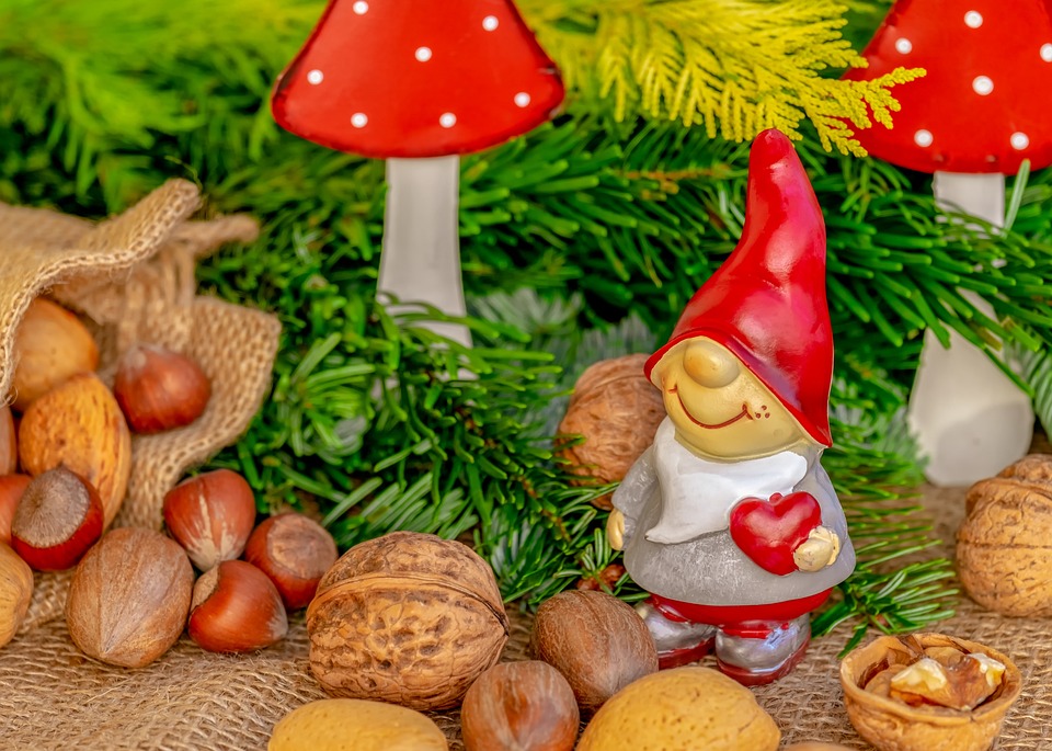 Julemotiv, Imp, Figur, Dværg, Strømpe Cap, Rød, Nisser