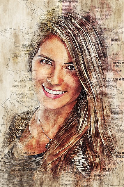 Download free HD stock image of Beautiful Portrait Free beautiful portrait smiling illustration