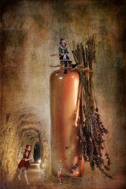 Free fantasy corridor clown illustration