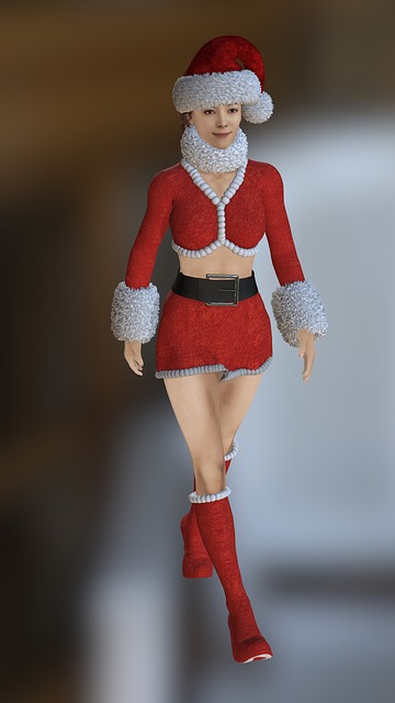 Free santa girl woman illustration