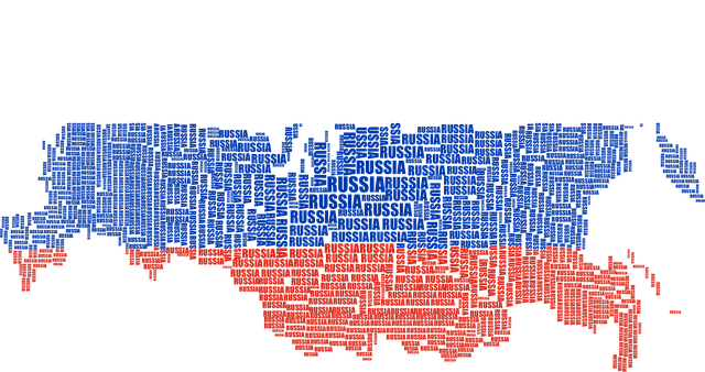 Free russia map typography vector