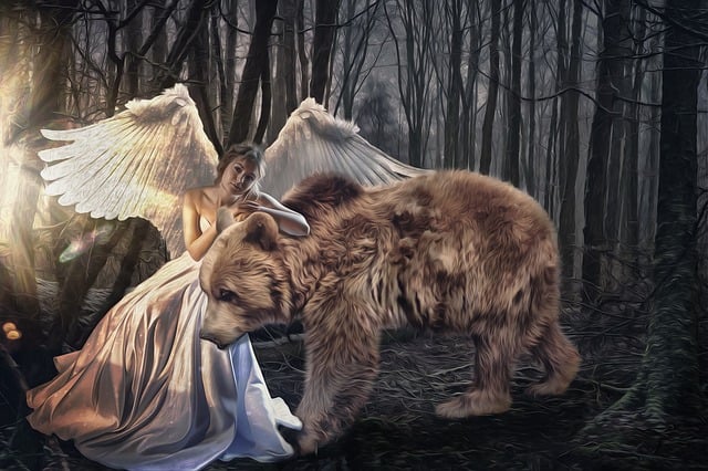 Free angel bear seem illustration
