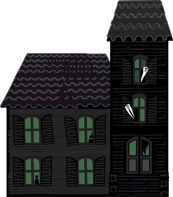 Grafik, Spukhaus, Haus, Halloween