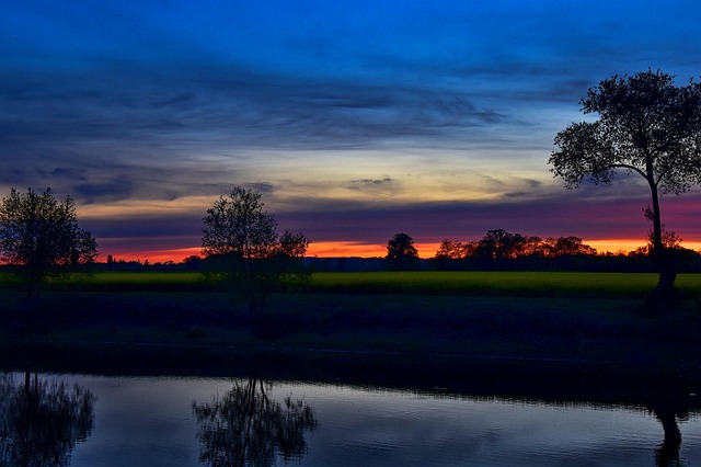 Vest, Natur, Land, Aften, Himmel