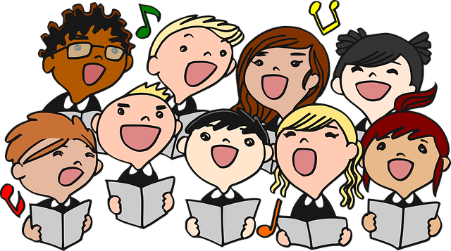 Free choral singing children vector