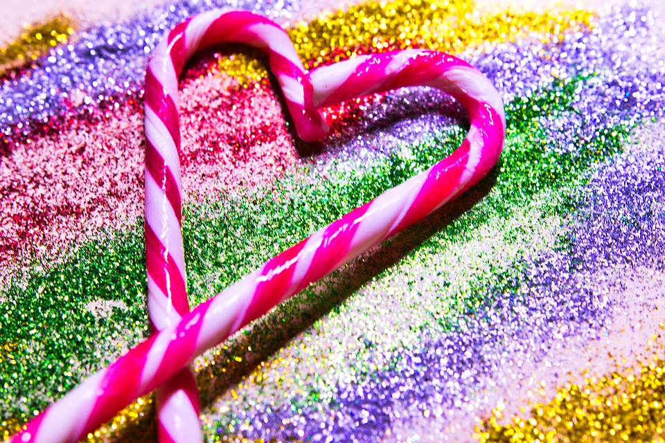 Candy Cane, Glitter, Shiny, Bling, Decorative, Sparkle