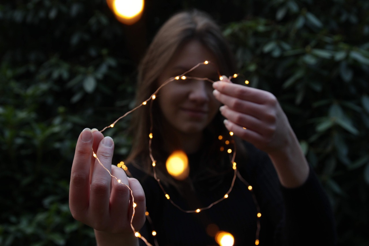 Lichter, Natur, Mädchen