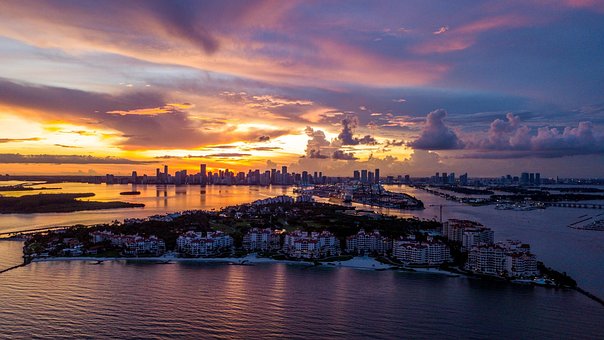 Fisher Island, Florida, Miami, Sunset