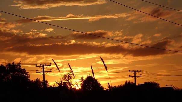 Zonsondergang, Schemering, Landschap