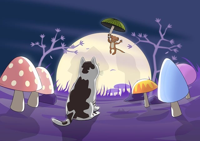 Free cat kitty mouse illustration