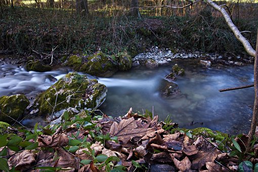 Langzeitbelichtung, Wasser, Fluss