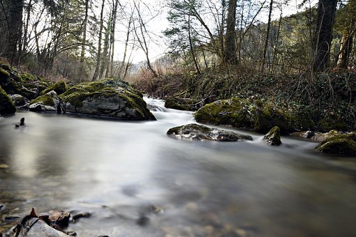 Langzeitbelichtung, Wasser, Fluss, Bach