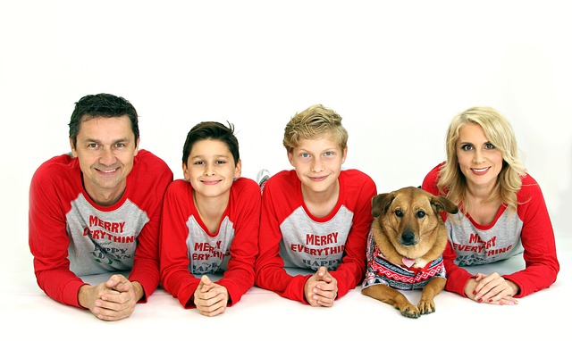 Familie, Weihnachten, Rot, Kinder, Vati