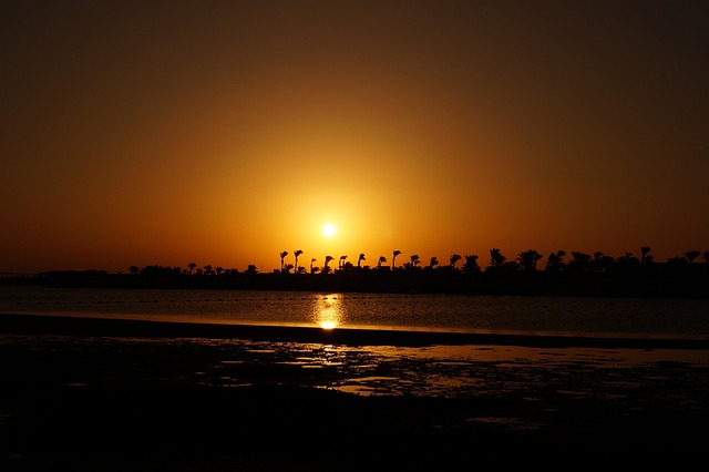 Egito, Pôr Do Sol, Agua, Luz, Férias