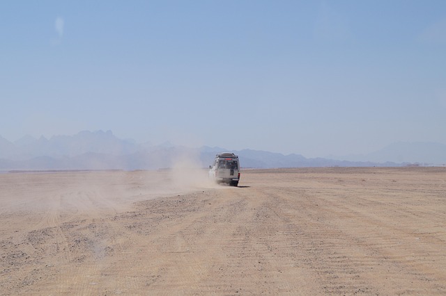 Deserto, Areia, Jipe, Panorama, Seco