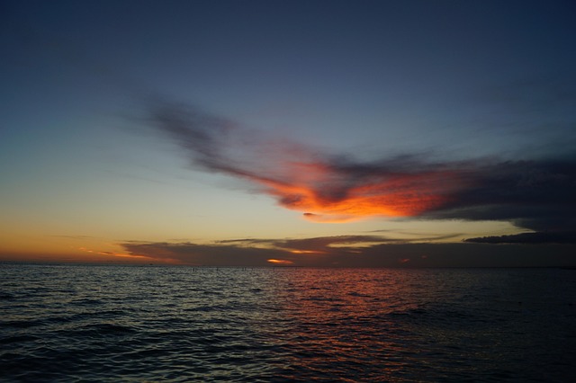 Pôr Do Sol, Mar, Oceano, Paraíso, Nuvens