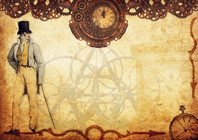 Free steampunk gentleman clocks illustration
