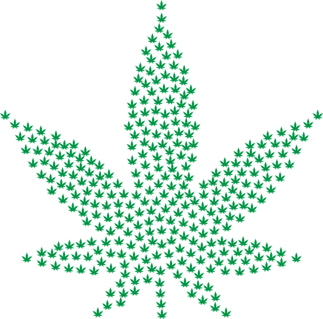 Free fractal hemp leaf vector
