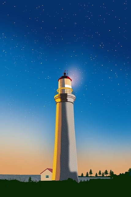 Free Lighthouse Trees illustration and picture