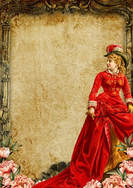 Free vintage lady frame illustration