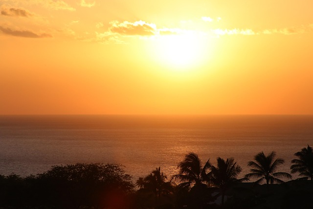 Havaí, Palma, Pôr Do Sol, Praia